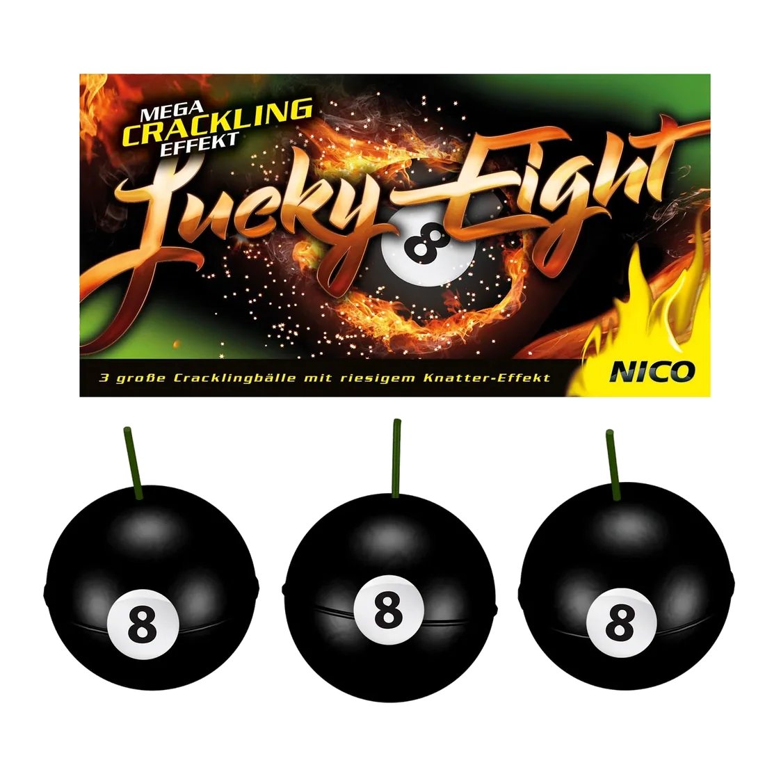Lucky Eight, 3er-Beutel — Batterien — von NICO — Silvester-Feuerwerk kaufen bei stopine