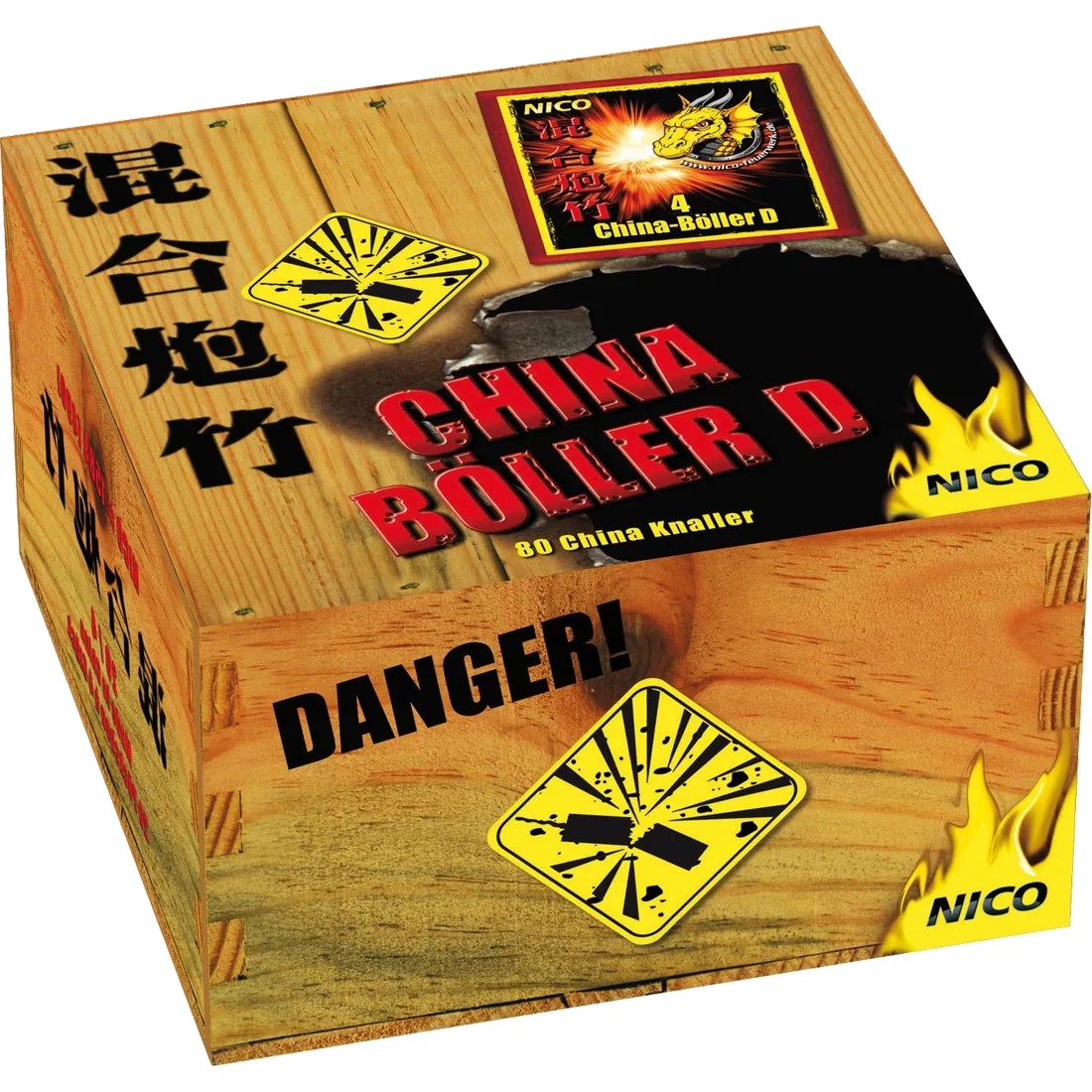 China-Böller D, 4er-Päck. 160/ 8/ 1 — Böller — von NICO — Silvester-Feuerwerk kaufen bei stopine
