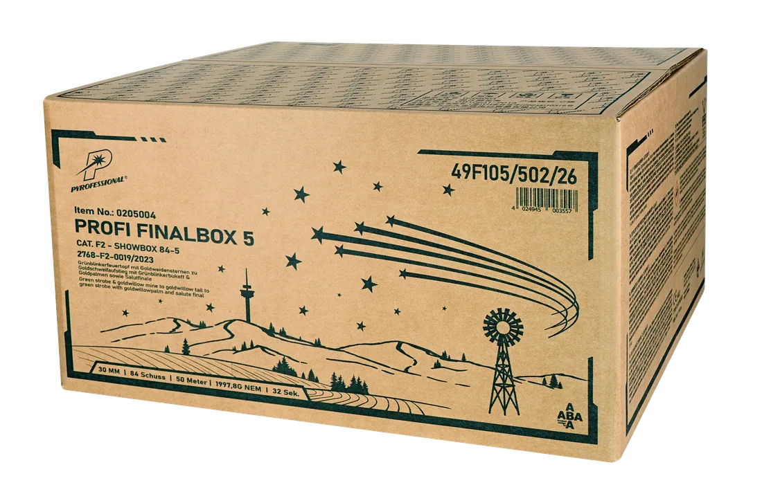 84 Schuss - Profi Finalbox 5 — Verbundfeuerwerk — von Pyrofessional — Silvester-Feuerwerk kaufen bei stopine