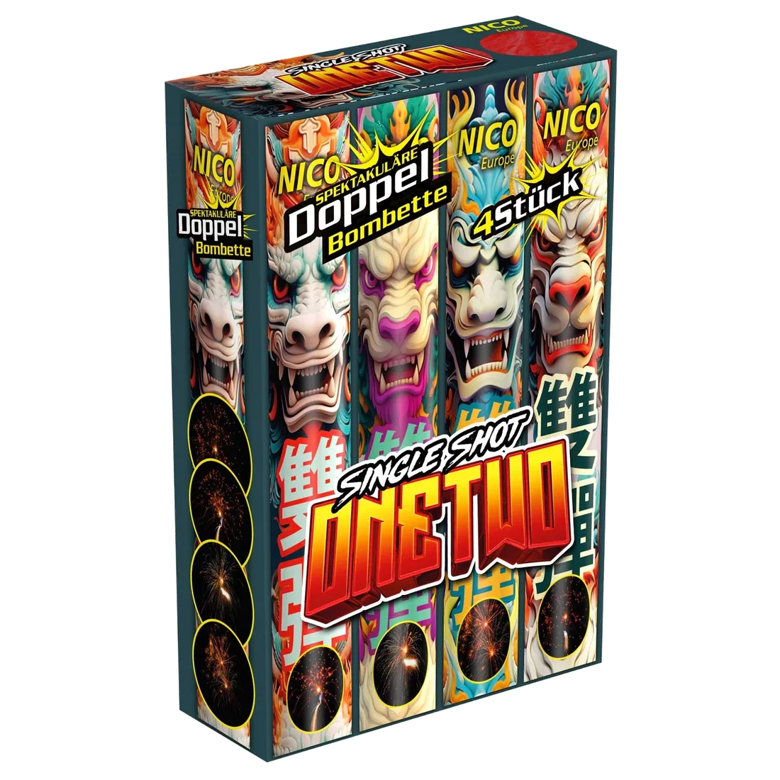 Single Shot ONE.TWO, 4er-Schtl — Fontänen & Vulkane — von NICO — Silvester-Feuerwerk kaufen bei stopine