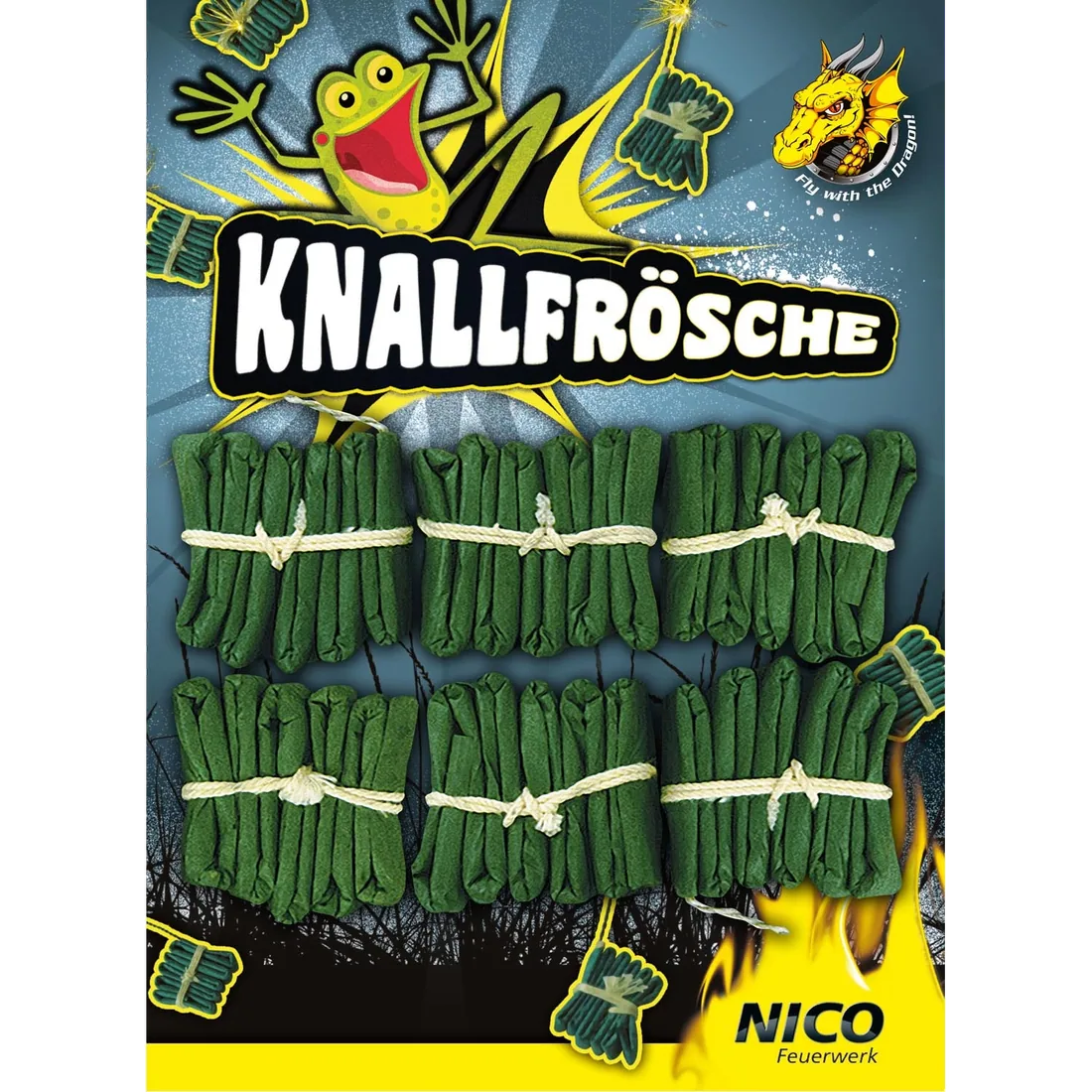 Knallfrösche, 6er-Karte — Batterien — von NICO — Silvester-Feuerwerk kaufen bei stopine