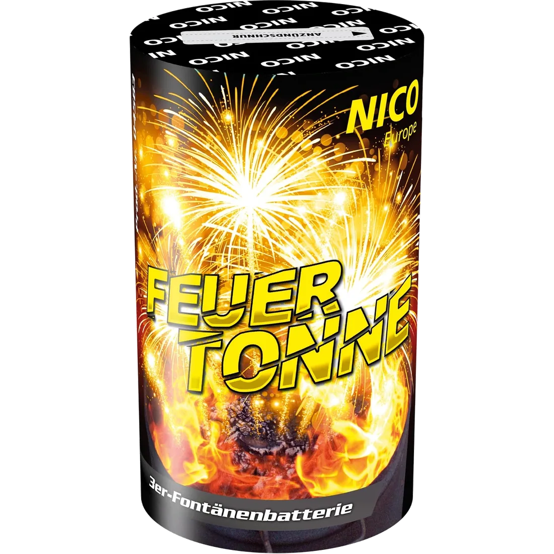 Feuertonne, 3er-Fontänenbatterie — Fontänen & Vulkane — von NICO — Silvester-Feuerwerk kaufen bei stopine