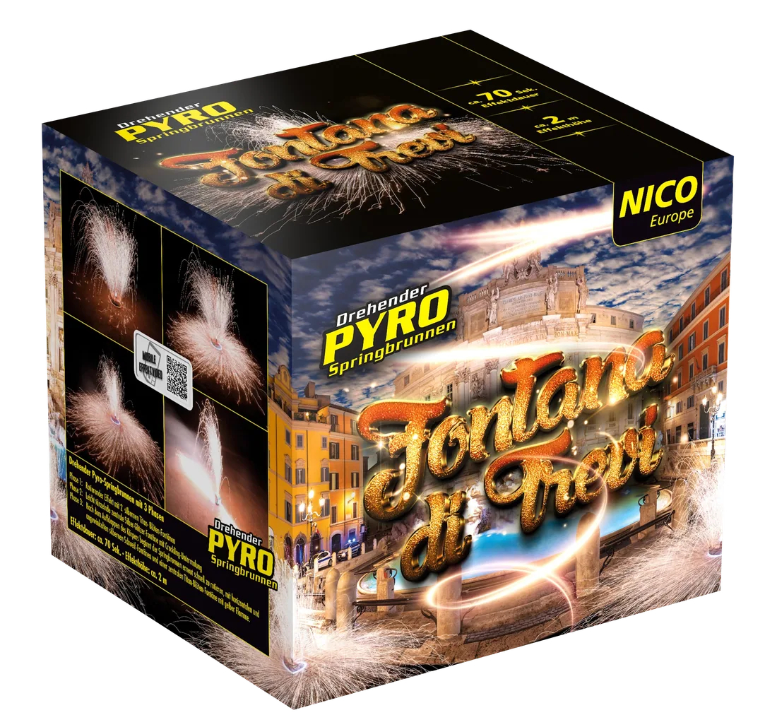 Fontana di Trevi, 8er-Horizontalsonne — Fontänen & Vulkane — von NICO — Silvester-Feuerwerk kaufen bei stopine