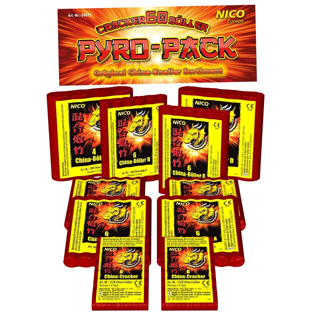 Pyro-Pack, Knall-Sort. — Batterien — von NICO — Silvester-Feuerwerk kaufen bei stopine