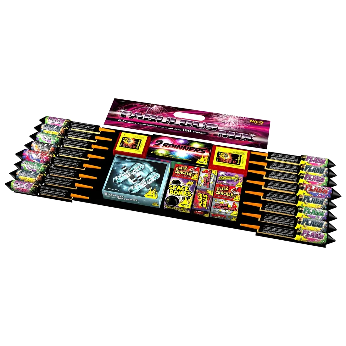 Fabulous Mix, Mix-Sortiment — Verbundfeuerwerk — von NICO — Silvester-Feuerwerk kaufen bei stopine