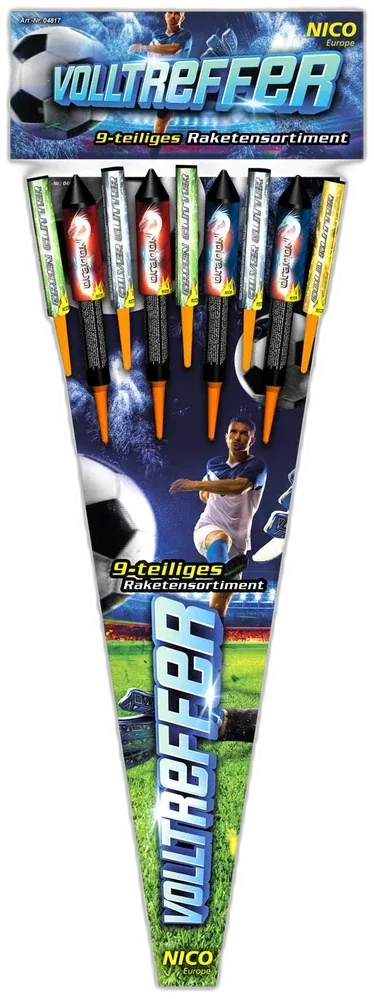 Volltreffer, 9-teiliges Raketenset — Raketen — von NICO — Silvester-Feuerwerk kaufen bei stopine