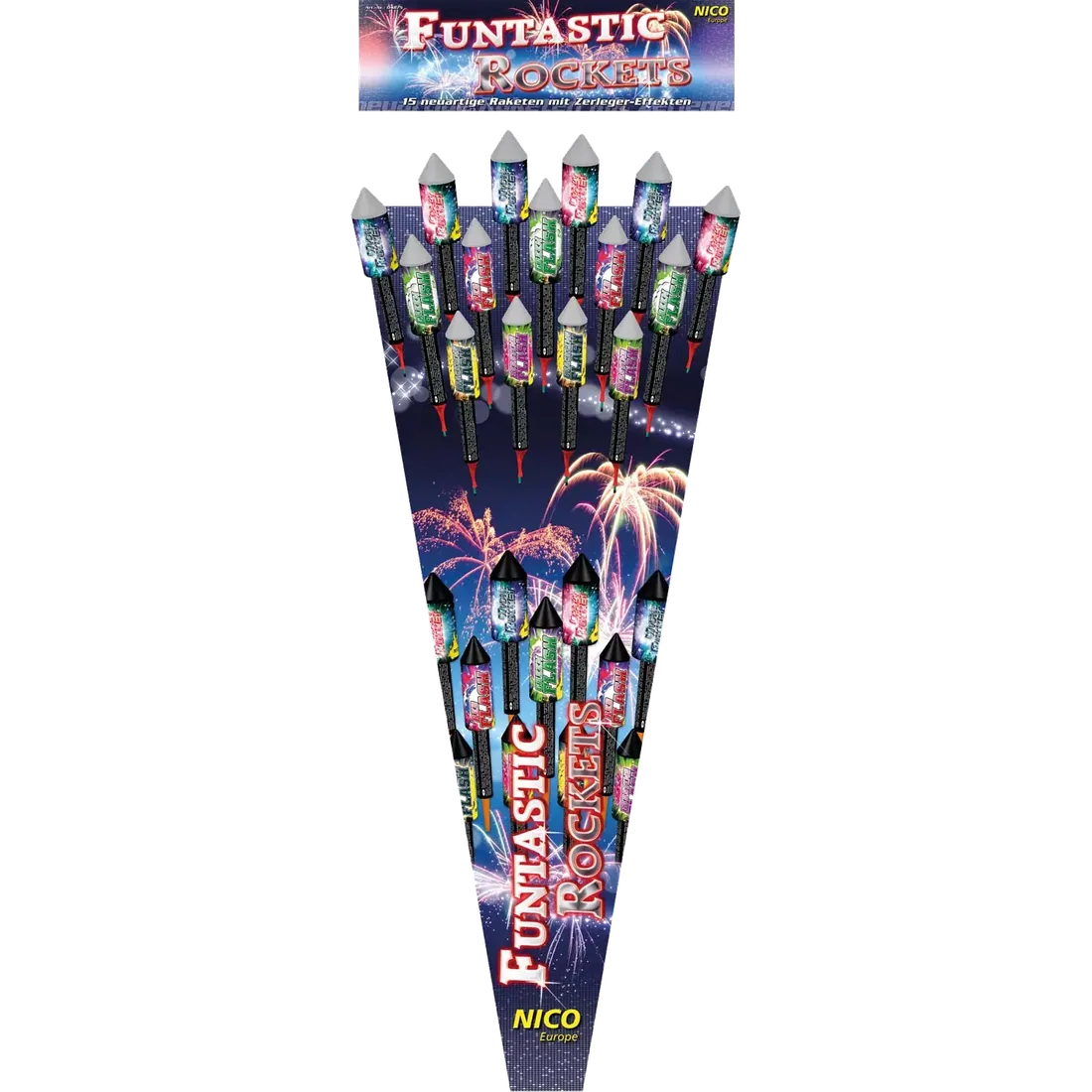 Funtastic Rockets, 15er-Rak.-Btl. — Raketen — von NICO — Silvester-Feuerwerk kaufen bei stopine