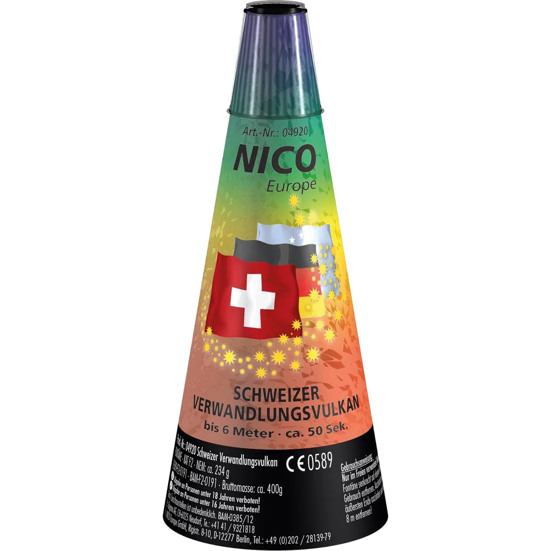Schweizer-Verwandlungsvulkan — Fontänen & Vulkane — von NICO — Silvester-Feuerwerk kaufen bei stopine