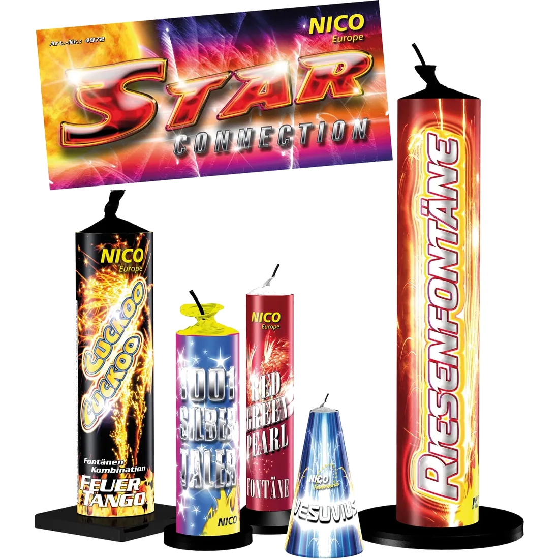 Star Connection, Leuchtsortiment — Fontänen & Vulkane — von NICO — Silvester-Feuerwerk kaufen bei stopine