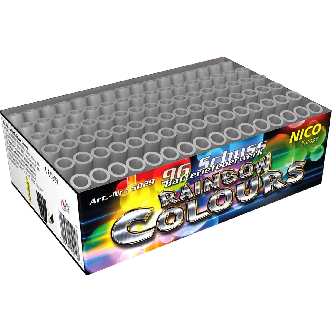 Rainbow Colours, 96 Schuss — Batterien — von NICO — Silvester-Feuerwerk kaufen bei stopine