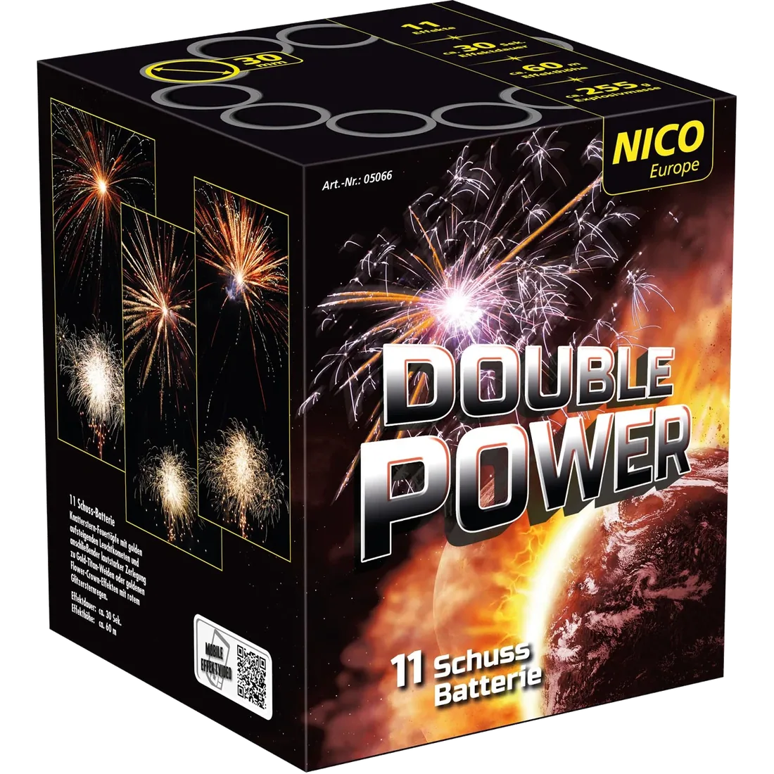 Double-Power, 11 Schuss — Batterien — von NICO — Silvester-Feuerwerk kaufen bei stopine