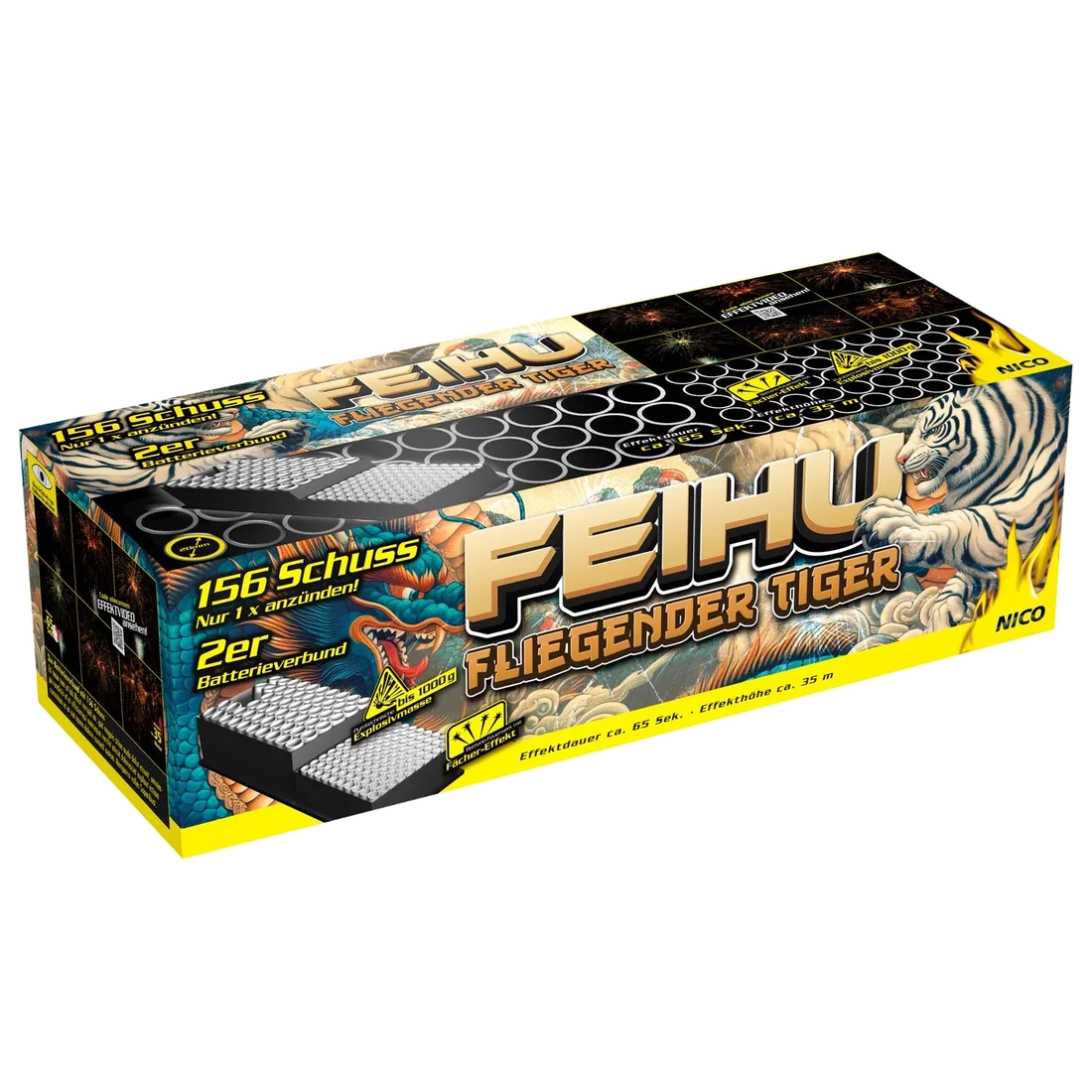Feihu - Fliegender Tiger, 156 Schuss — Batterien — von Sonstige — Silvester-Feuerwerk kaufen bei stopine