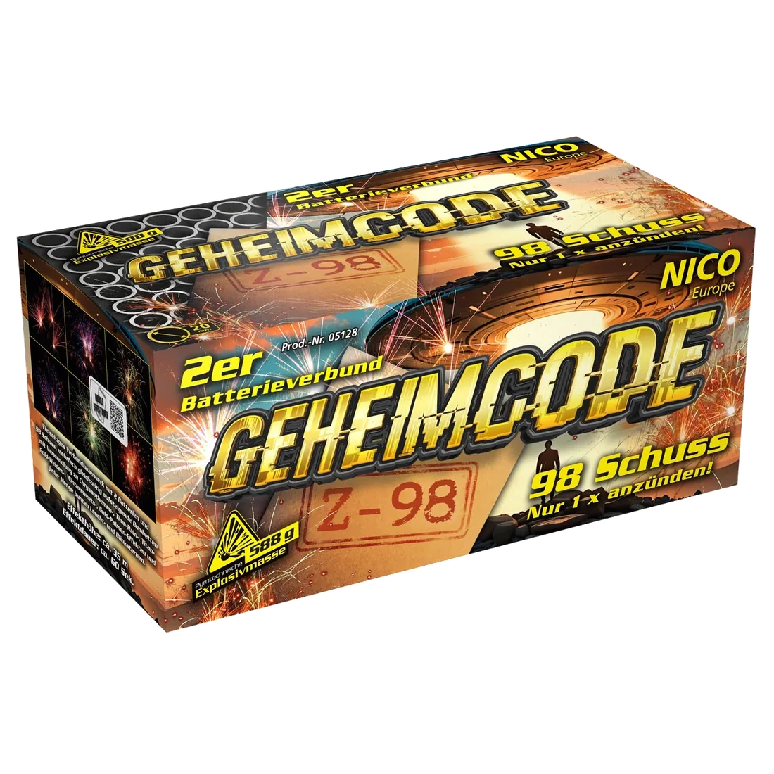 Geheimcode Z-98, 98 Schuss — Batterien — von NICO — Silvester-Feuerwerk kaufen bei stopine