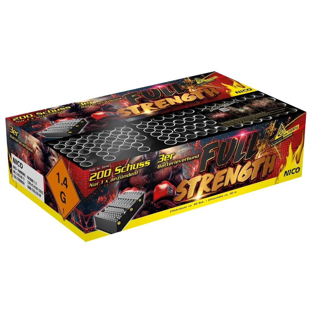 Full Strength, 200 Schuss — Batterien — von NICO — Silvester-Feuerwerk kaufen bei stopine