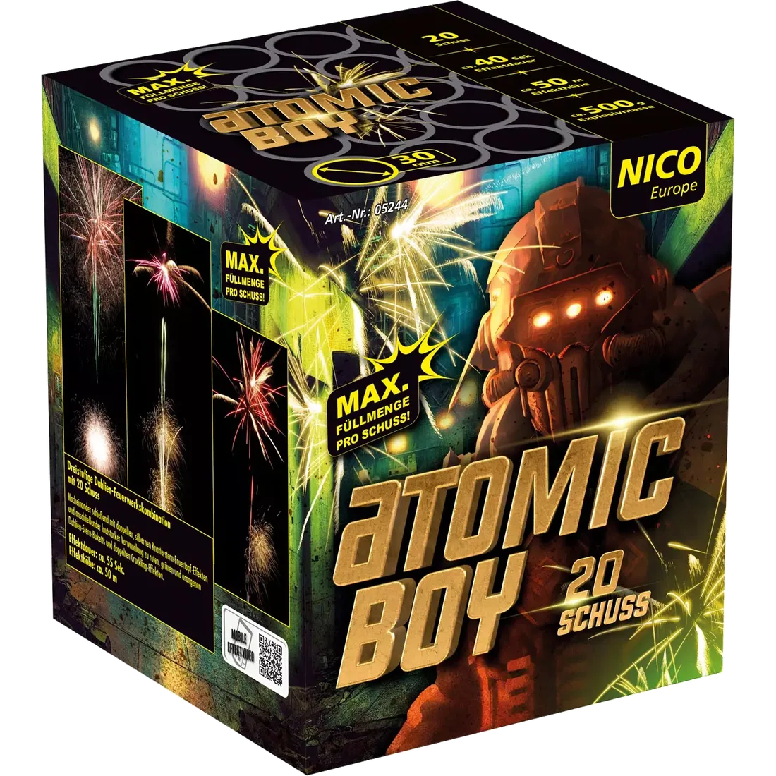 Atomic Boy, 20 Schuss — Batterien — von NICO — Silvester-Feuerwerk kaufen bei stopine