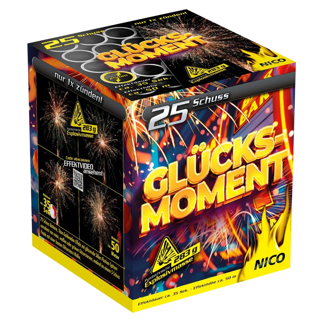 Glücksmoment, 25 Schuss — Batterien — von NICO — Silvester-Feuerwerk kaufen bei stopine