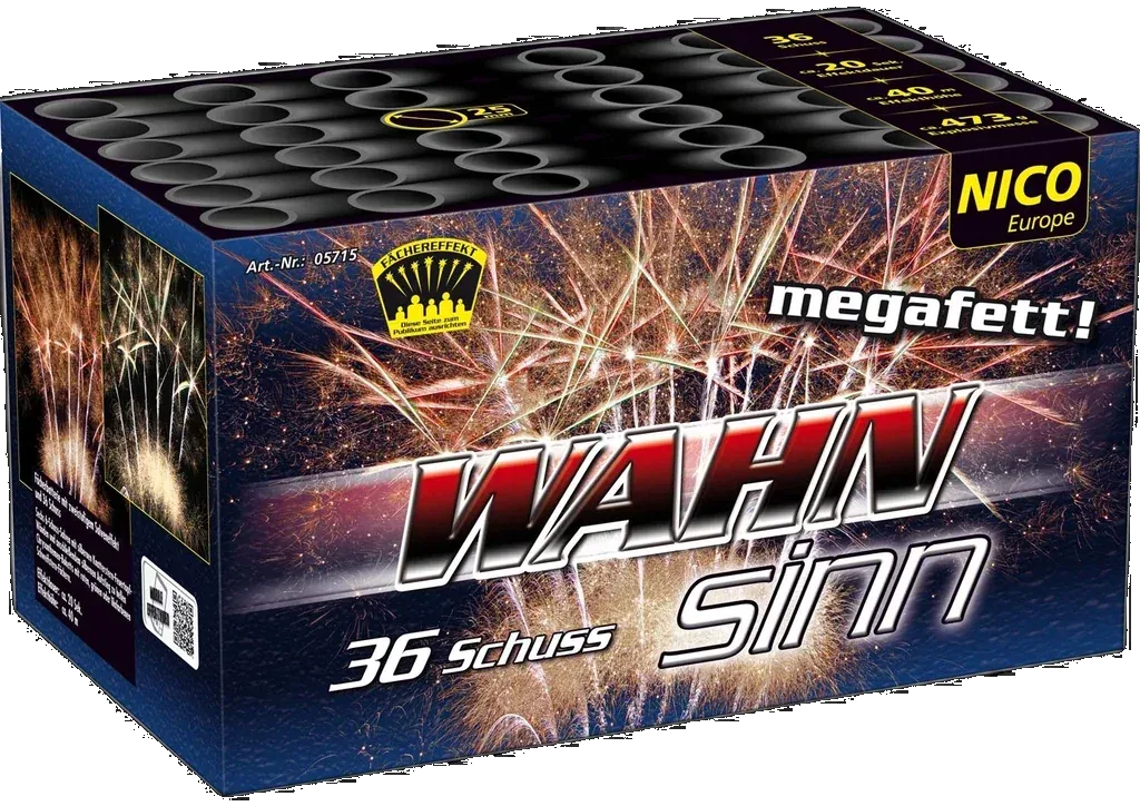 WAHNsinn, 36 Schuss — Batterien — von NICO — Silvester-Feuerwerk kaufen bei stopine