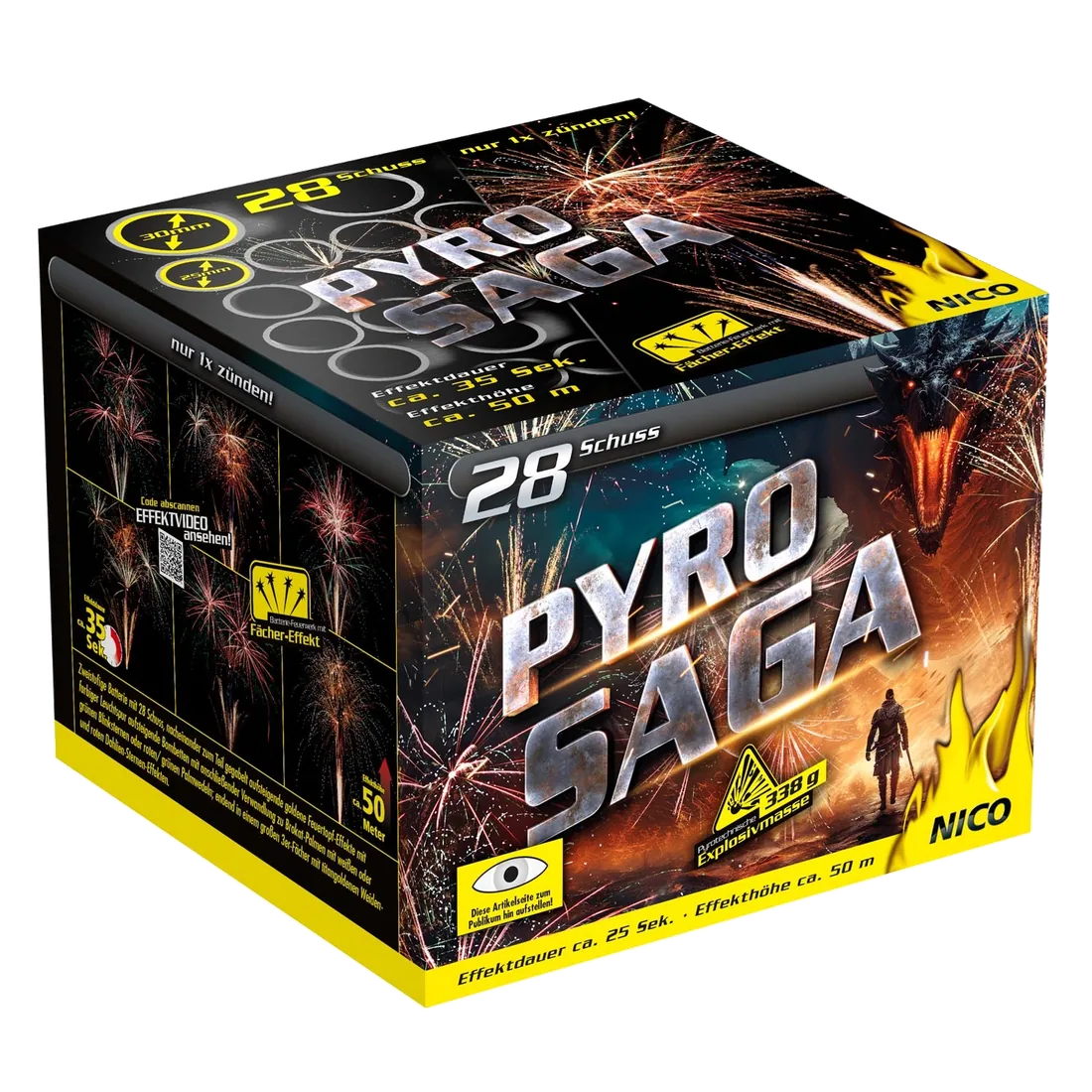 Pyro Saga, 28 Schuss — Batterien — von NICO — Silvester-Feuerwerk kaufen bei stopine