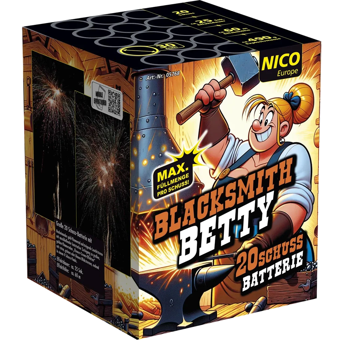 Blacksmith Betty, 20 Schuss — Batterien — von NICO — Silvester-Feuerwerk kaufen bei stopine