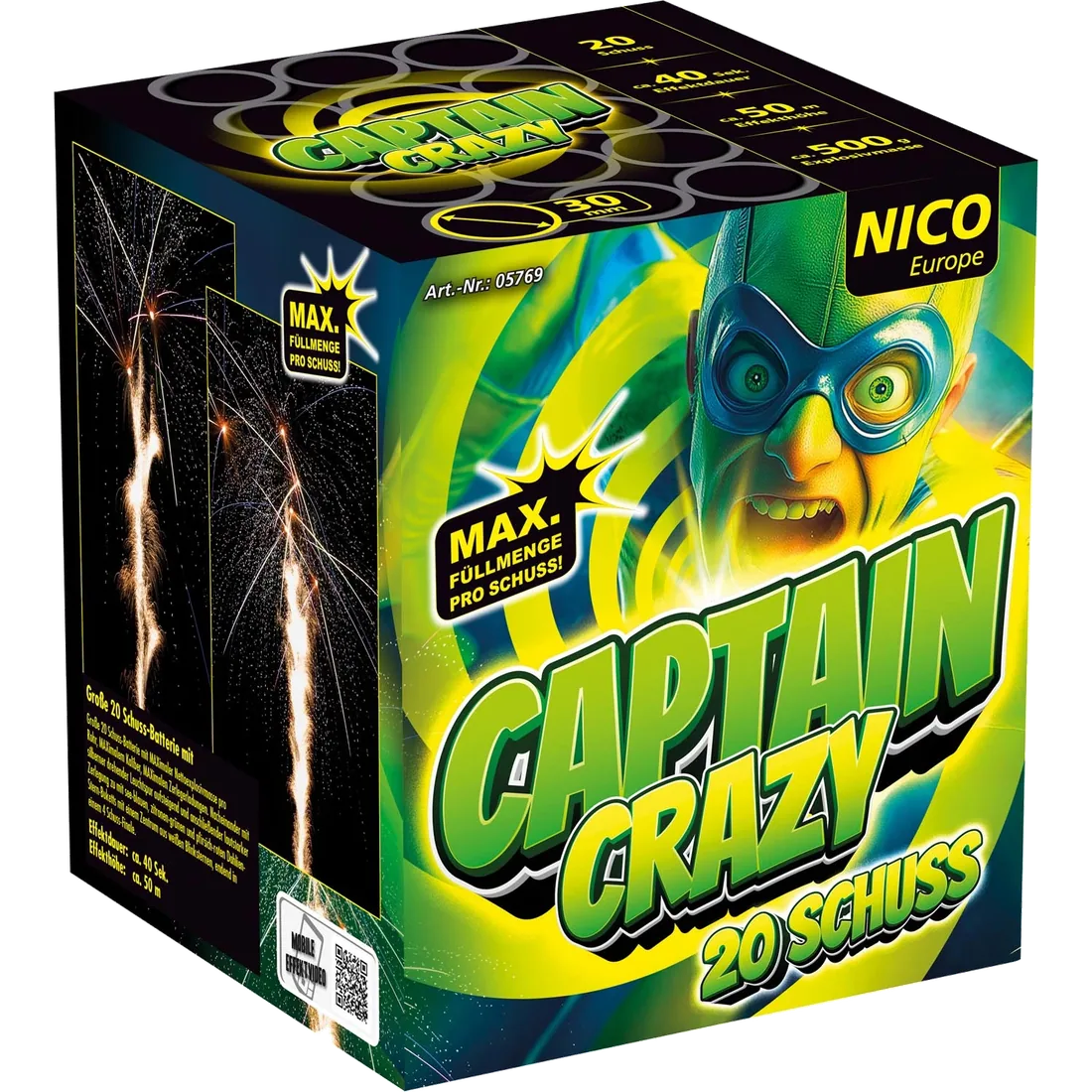 Captain Crazy, 20 Schuss — Batterien — von NICO — Silvester-Feuerwerk kaufen bei stopine