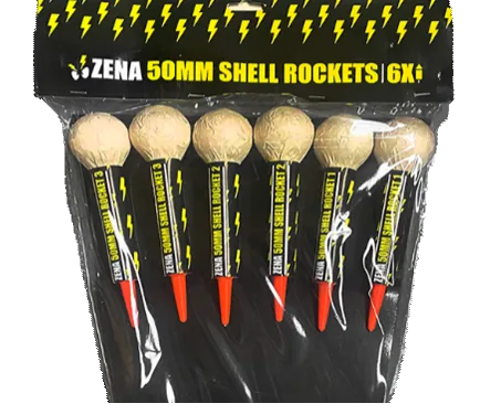 Zena 50mm Shell Raketen, 6 Stück — Raketen — von Zena — Silvester-Feuerwerk kaufen bei stopine