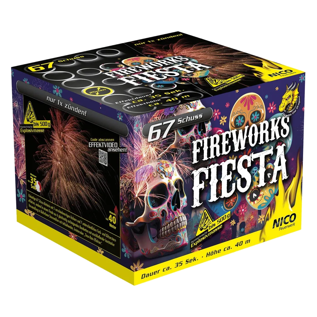 Fireworks Fiesta, 67 Schuss — Batterien — von NICO — Silvester-Feuerwerk kaufen bei stopine