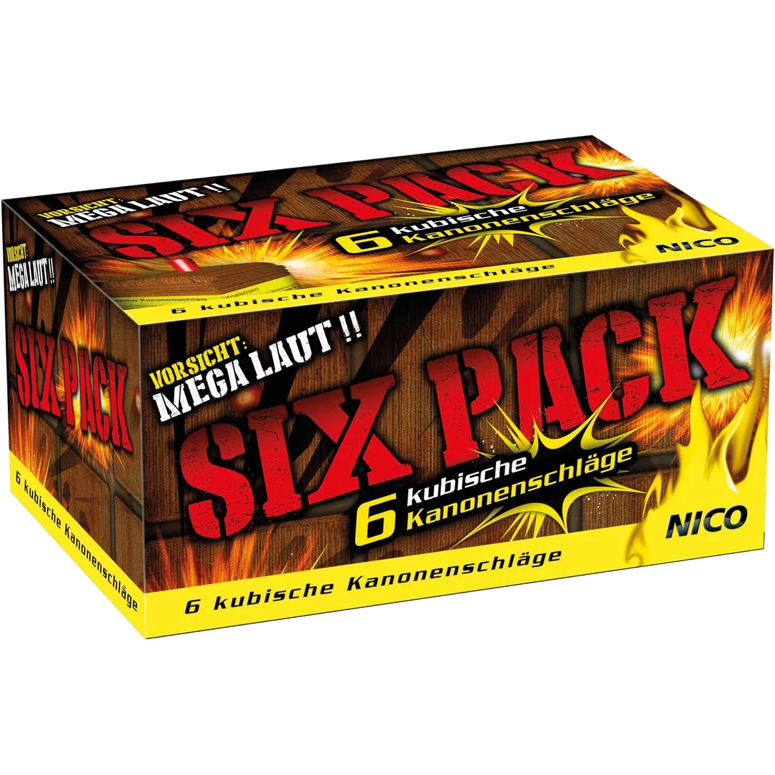 Six Pack, kub. Kanonenschlag, Kal. C, 6er-Schtl. — Batterien — von NICO — Silvester-Feuerwerk kaufen bei stopine