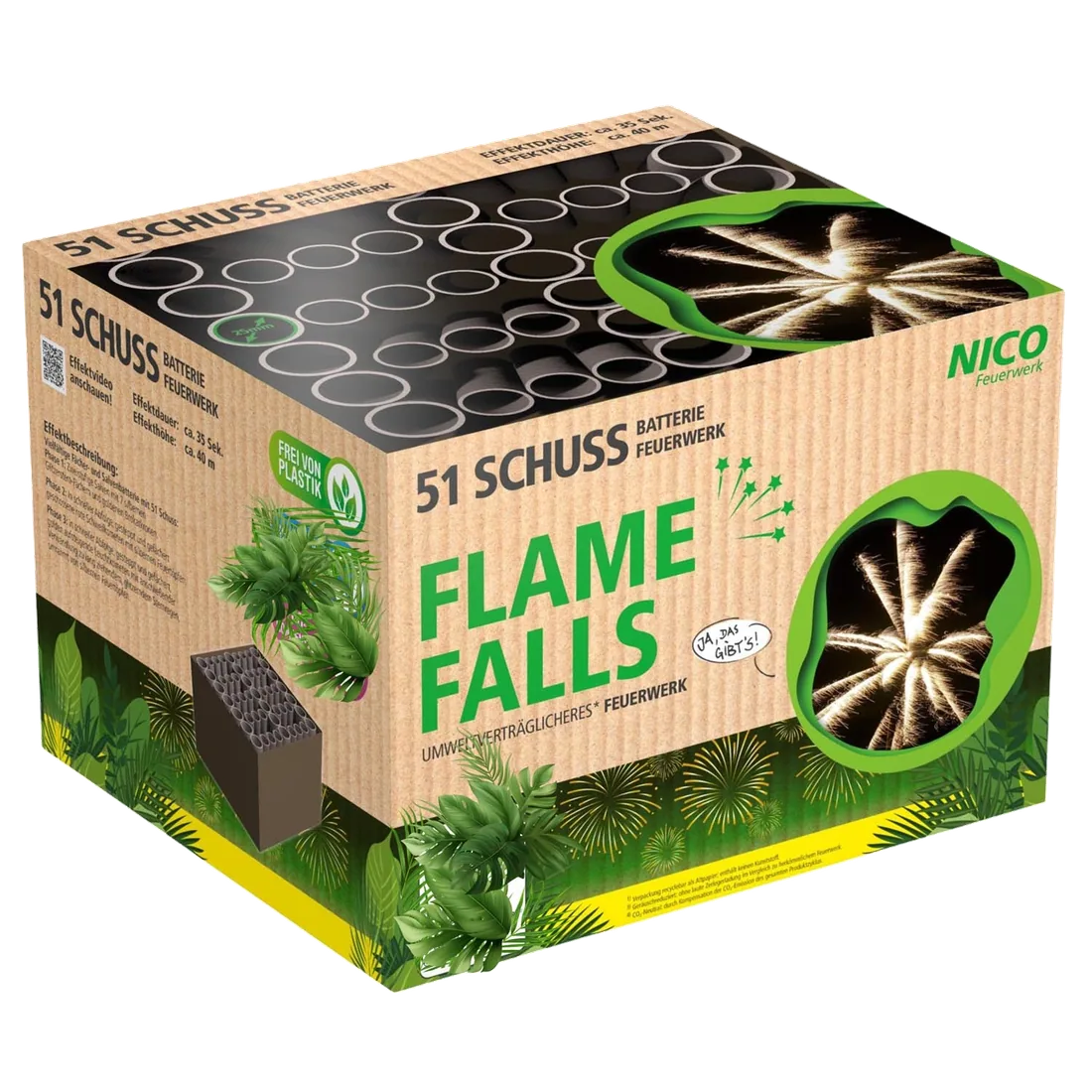Flame Falls, 51 Schuss — Batterien — von NICO — Silvester-Feuerwerk kaufen bei stopine