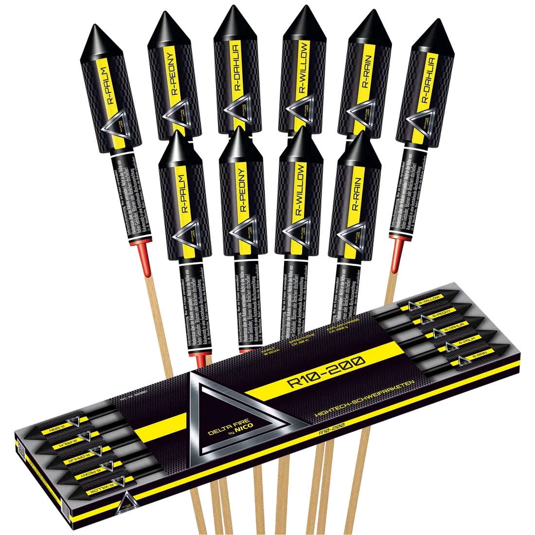Delta Fire R10-200, 10er-Rak.-Schtl. — Raketen — von NICO — Silvester-Feuerwerk kaufen bei stopine
