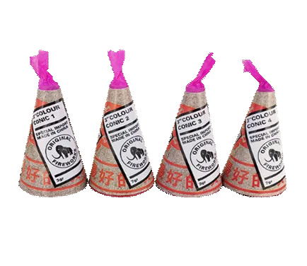 3" Colour Conics, 4 Stück — Jugendfeuerwerk (Kat. F1) — von Zena — Silvester-Feuerwerk kaufen bei stopine