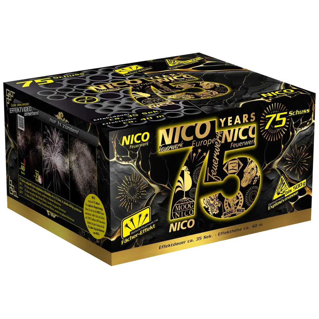 75 Jahre NICO, 75 Schuss — Batterien — von NICO — Silvester-Feuerwerk kaufen bei stopine