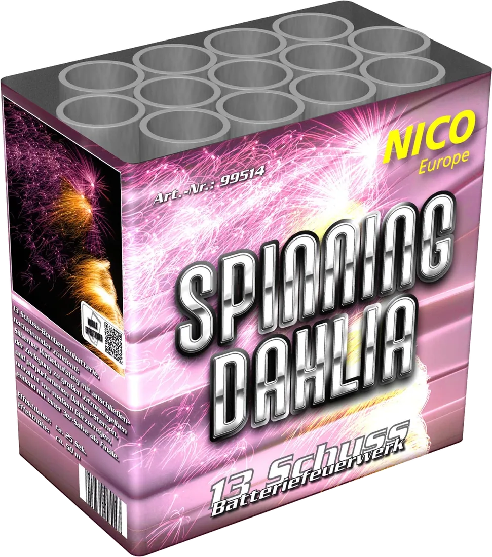 Spinning Dahlia, 13 Schuss — Batterien — von NICO — Silvester-Feuerwerk kaufen bei stopine