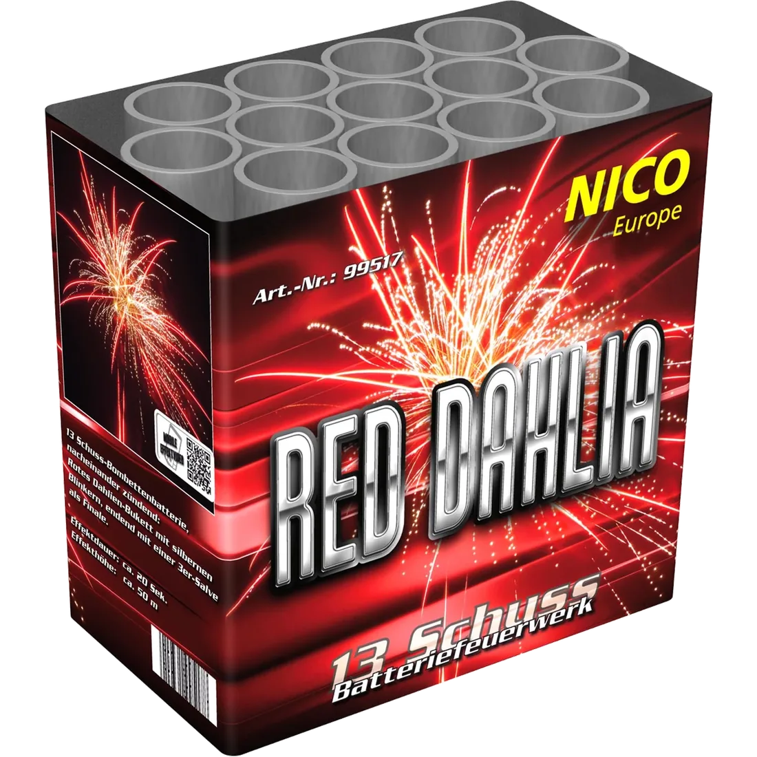 Red Dahlia, 13 Schuss — Batterien — von NICO — Silvester-Feuerwerk kaufen bei stopine