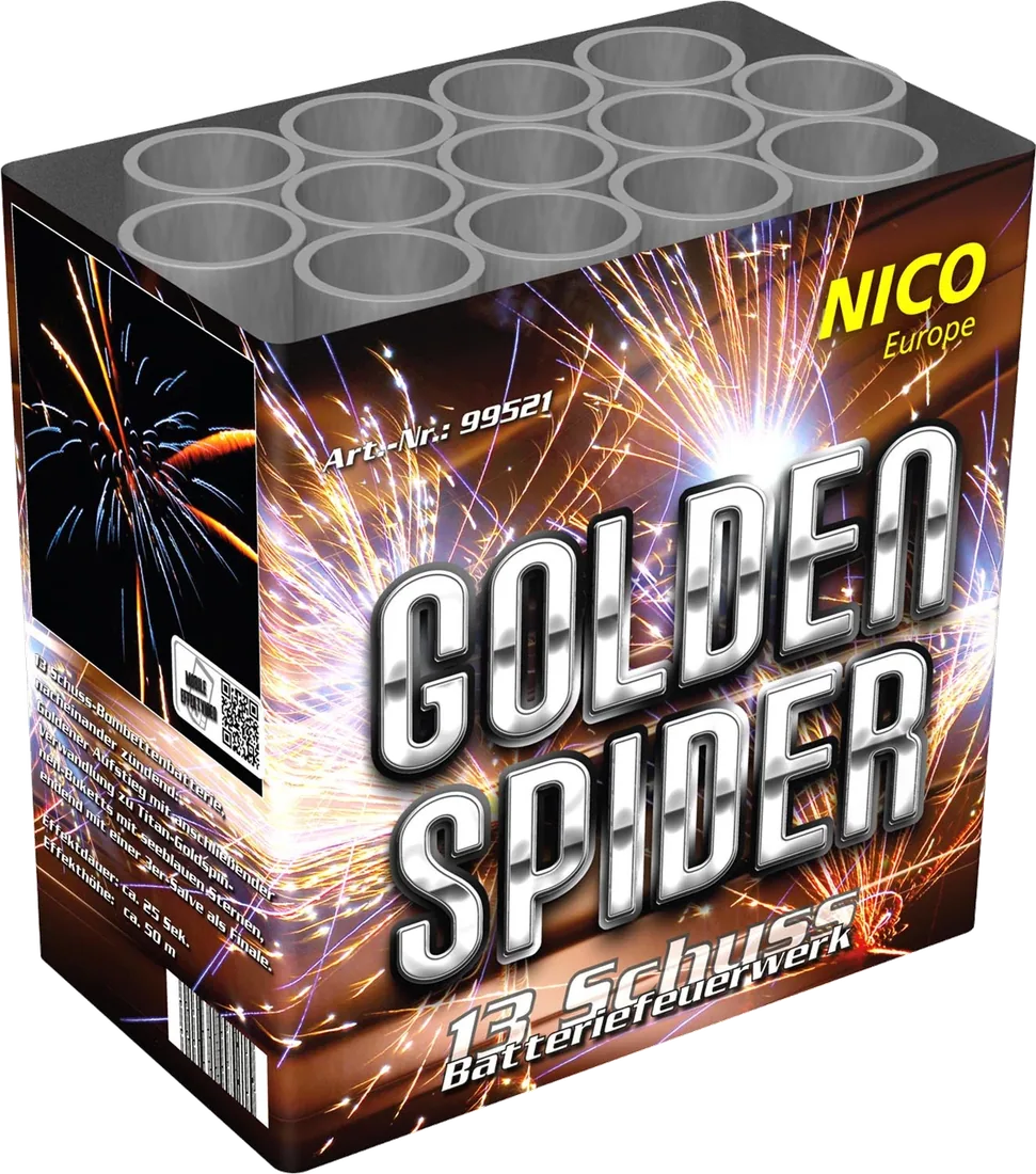 Golden Spider, 13 Schuss — Batterien — von NICO — Silvester-Feuerwerk kaufen bei stopine