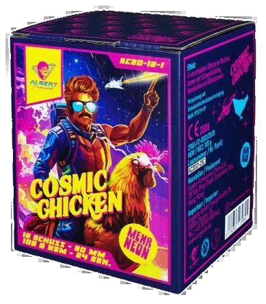 Cosmic Chicken, 12 Schuss — Batterien — von Albert — Silvester-Feuerwerk kaufen bei stopine