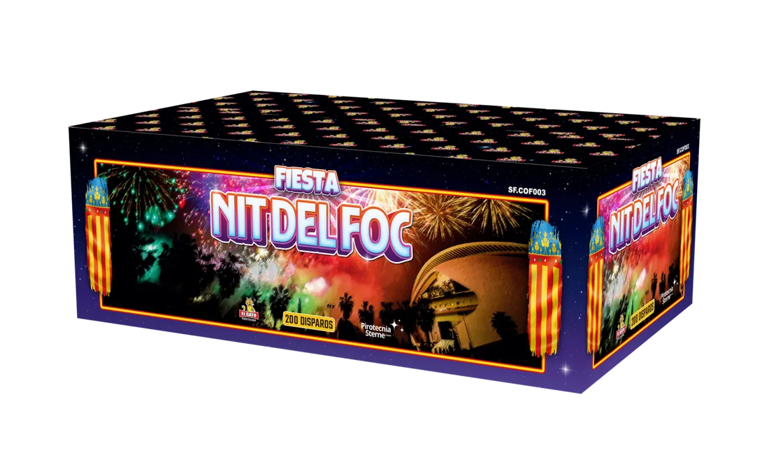 Nit del Foc, 200 Schuss — Verbundfeuerwerk — von Pirotecnia El Gato — Silvester-Feuerwerk kaufen bei stopine