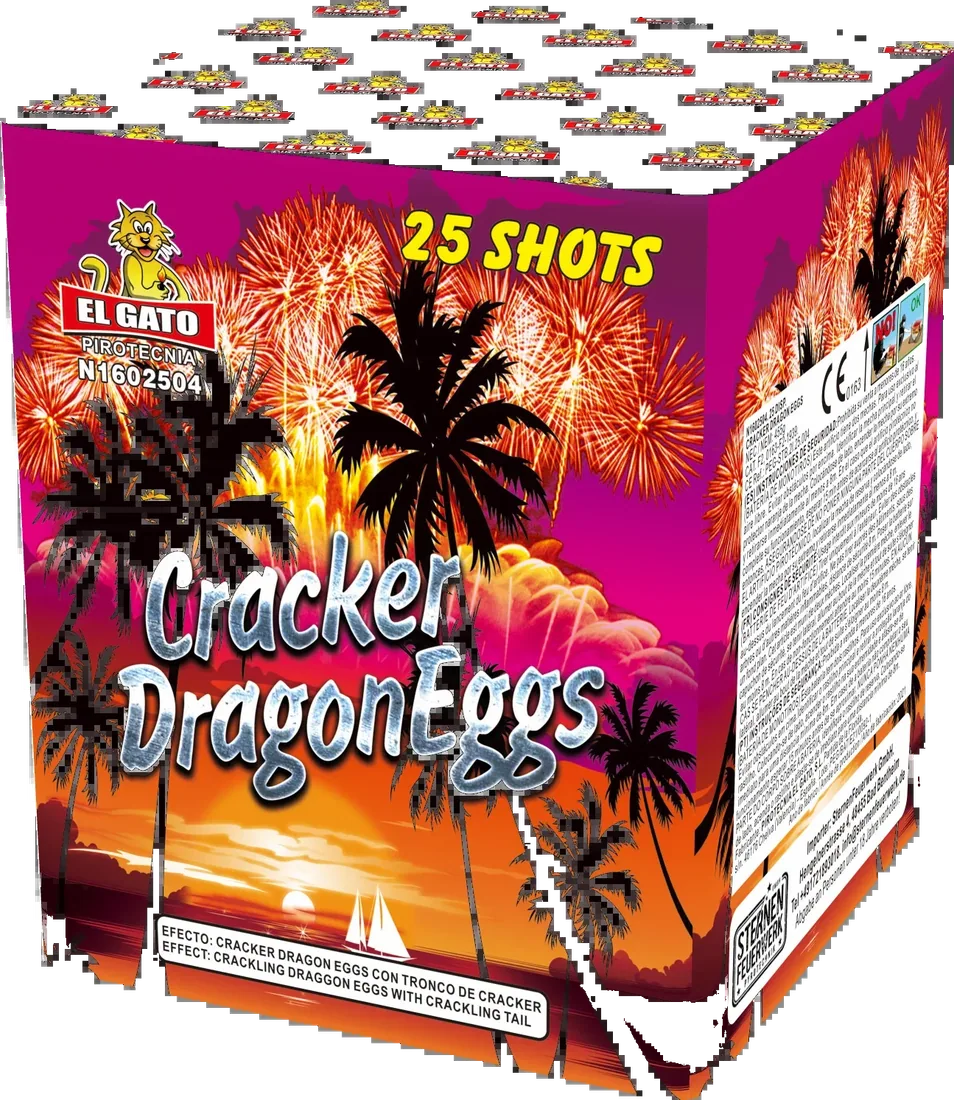 Cracker Dragon Egg, 25 Schuss — Batterien — von Pirotecnia El Gato — Silvester-Feuerwerk kaufen bei stopine