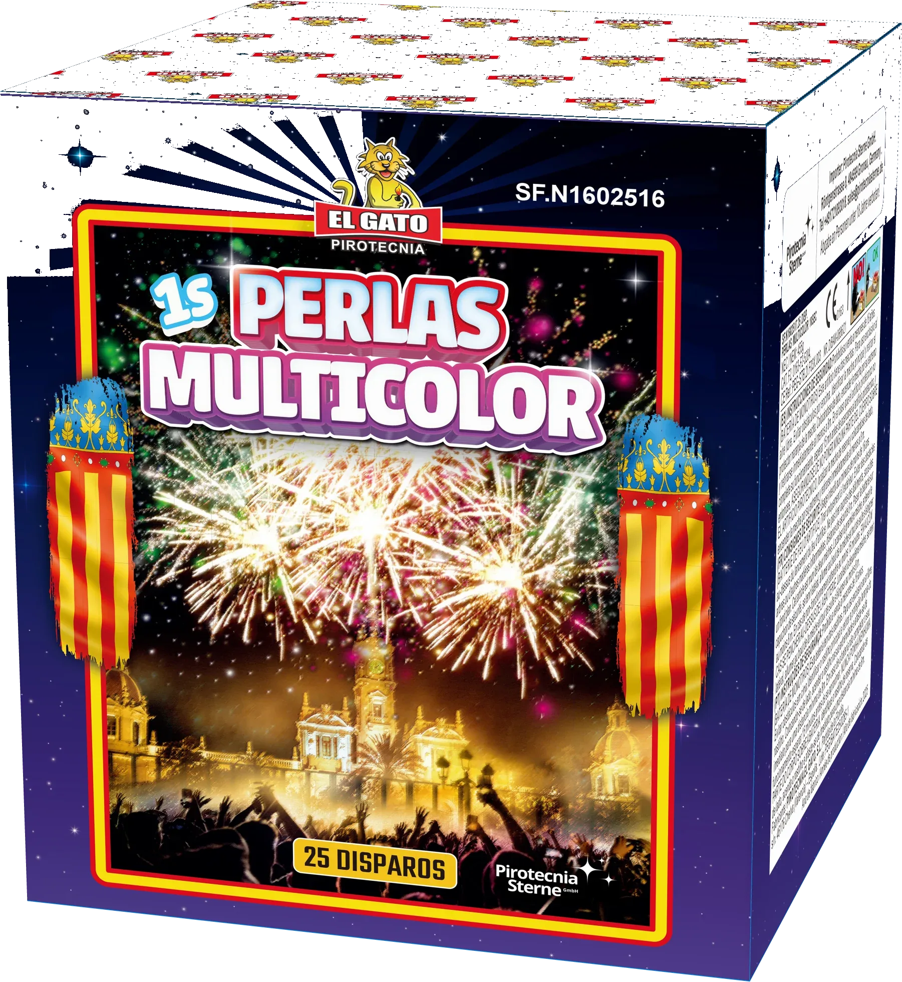 Perlas Multi Color 1s, 25 Schuss — Batterien — von Pirotecnia El Gato — Silvester-Feuerwerk kaufen bei stopine