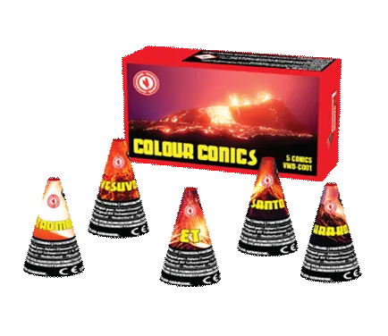 Colour Conics, 5 Stück — Jugendfeuerwerk (Kat. F1) — von Zena — Silvester-Feuerwerk kaufen bei stopine