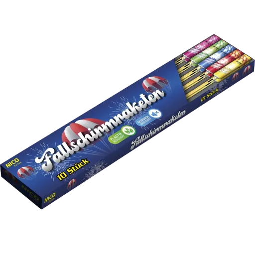 Fallschirm-Rakete, 10er-Schtl. — Raketen — von NICO — Silvester-Feuerwerk kaufen bei stopine