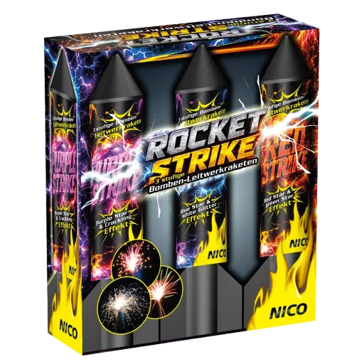 Rocket Strike, 3er-Schtl. — Raketen — von NICO — Silvester-Feuerwerk kaufen bei stopine