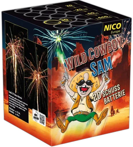 Wild Cowboy Sam, 20 Schuss — Batterien — von NICO — Silvester-Feuerwerk kaufen bei stopine