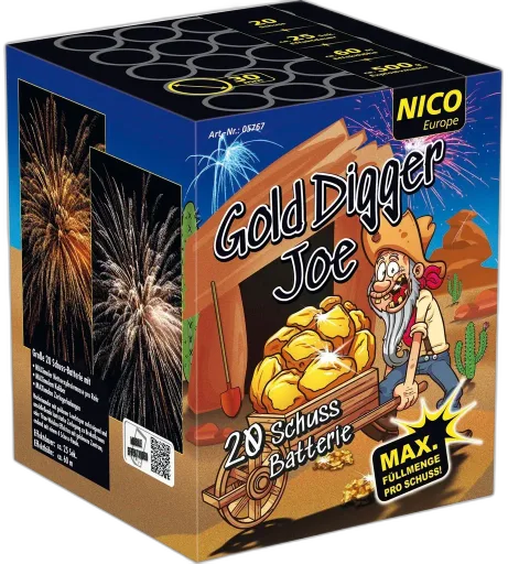 Gold Digger Joe, 20 Schuss — Batterien — von NICO — Silvester-Feuerwerk kaufen bei stopine
