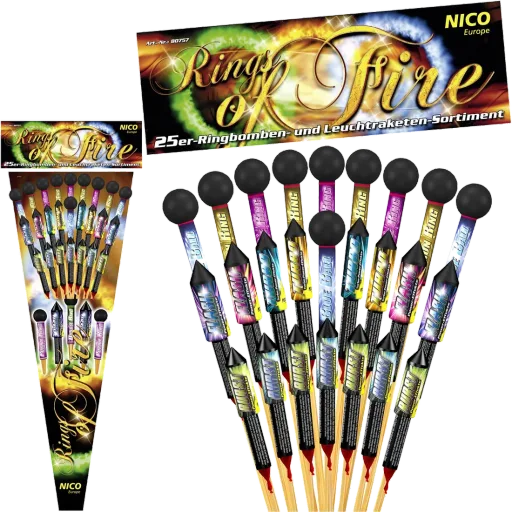 Rings of Fire, 25er-Rak.-Btl. — Raketen — von NICO — Silvester-Feuerwerk kaufen bei stopine