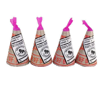 3" Colour Conics, 4 Stück — Jugendfeuerwerk (Kat. F1) — von Zena — Silvester-Feuerwerk kaufen bei stopine