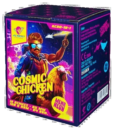 Cosmic Chicken, 12 Schuss — Batterien — von Albert — Silvester-Feuerwerk kaufen bei stopine