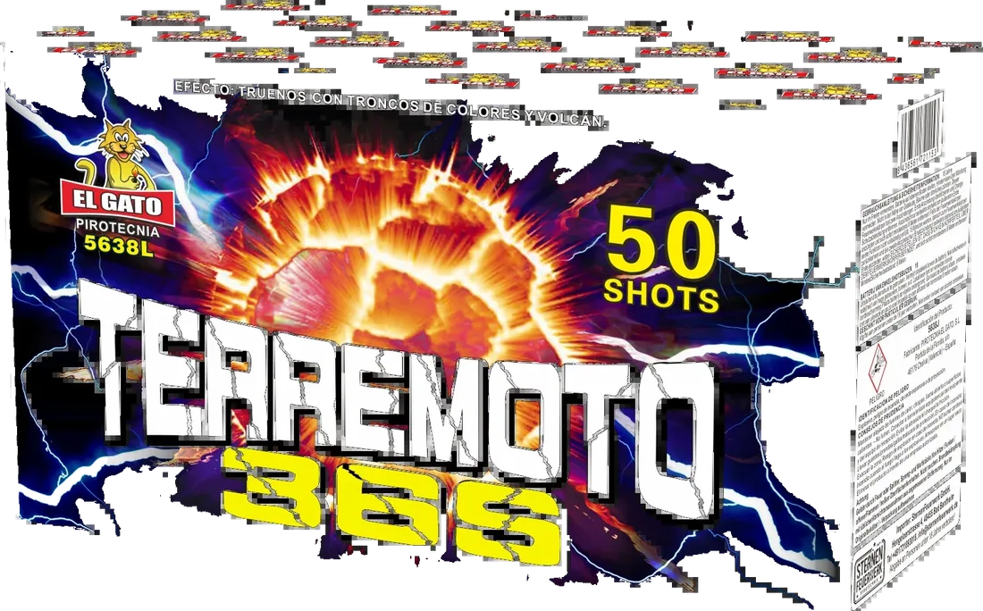 Terremoto 36s, 50 Schuss — Batterien — von Pirotecnia El Gato — Silvester-Feuerwerk kaufen bei stopine